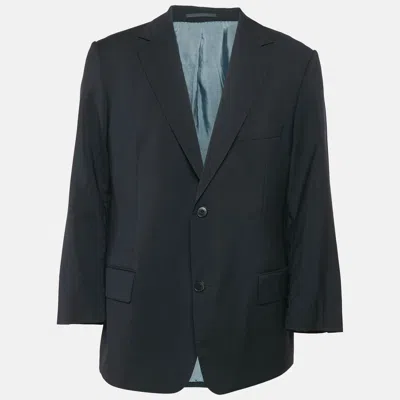 Pre-owned Boss By Hugo Boss Navy Blue Virgin Wool Single Breasted Blazer Xxxl