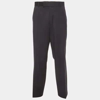 Pre-owned Boss By Hugo Boss Navy Blue Wool Regular Fit Trousers 4xl