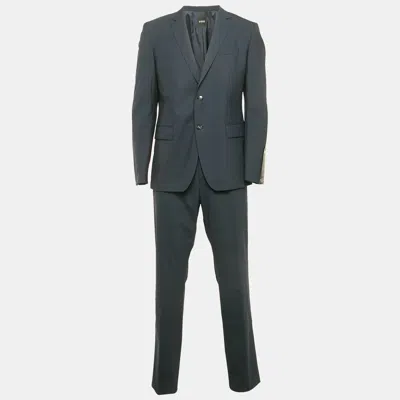 Pre-owned Boss By Hugo Boss Navy Blue Wool Tailored Suit Xl
