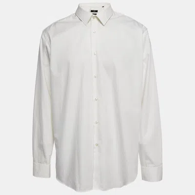Pre-owned Boss By Hugo Boss Off-white Cotton Button Front Regular Fit Shirt S