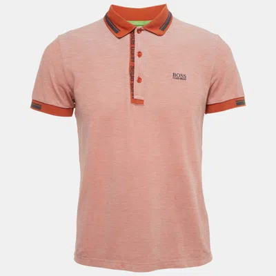 Pre-owned Boss By Hugo Boss Orange Cotton Paule 4 Polo T-shirt L