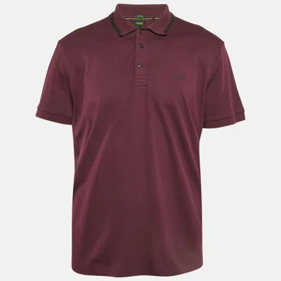 Pre-owned Boss By Hugo Boss Purple Jersey Paule Polo T-shirt Xxl