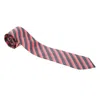 Boss By Hugo Boss Red And Navy Blue Diagonal Striped Silk Jacquard Tie In Red