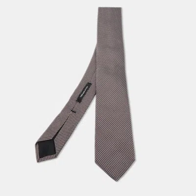 Pre-owned Boss By Hugo Boss Red & Silver Patterned Jacquard Silk Tie