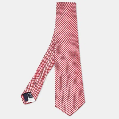 Pre-owned Boss By Hugo Boss Red Jacquard Classic Tie