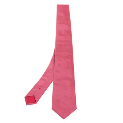 Boss By Hugo Boss Red Micro Dot Silk Tie In Pink