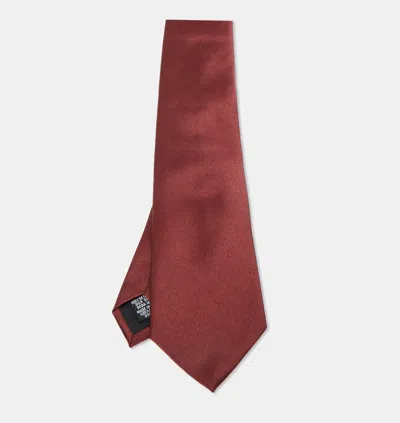 Pre-owned Boss By Hugo Boss Red Satin Silk Tie