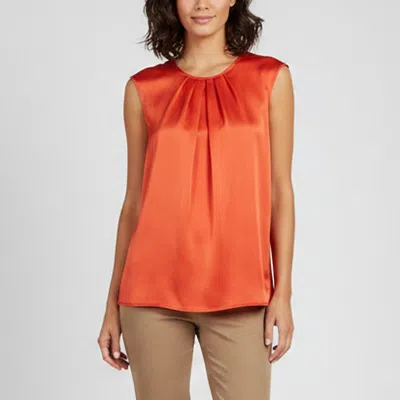 Pre-owned Boss By Hugo Boss Red Satin Sleeveless Inarih Top M