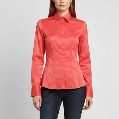 Pre-owned Boss By Hugo Boss Red Stretch Cotton Fitted Bashina Shirt S