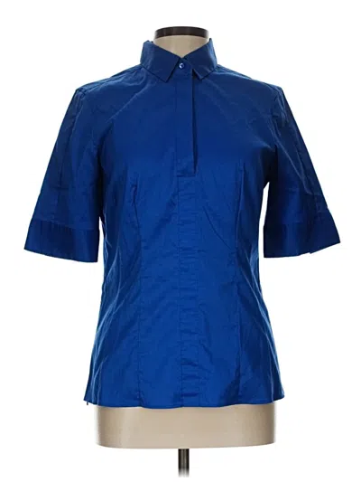 Pre-owned Boss By Hugo Boss Short Sleeve Blouse In Blue