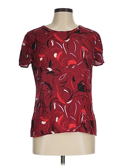 Pre-owned Boss By Hugo Boss Short Sleeve Blouse In Burgundy