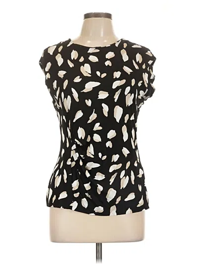 Pre-owned Boss By Hugo Boss Short Sleeve Top Black Keyhole Neckline Tops