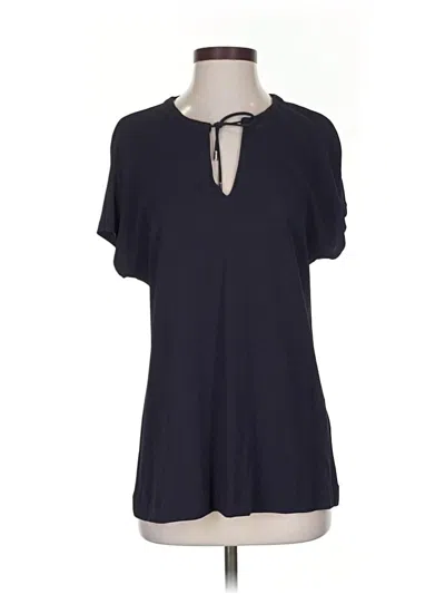 Pre-owned Boss By Hugo Boss Short Sleeve Top Blue Keyhole Neckline Tops