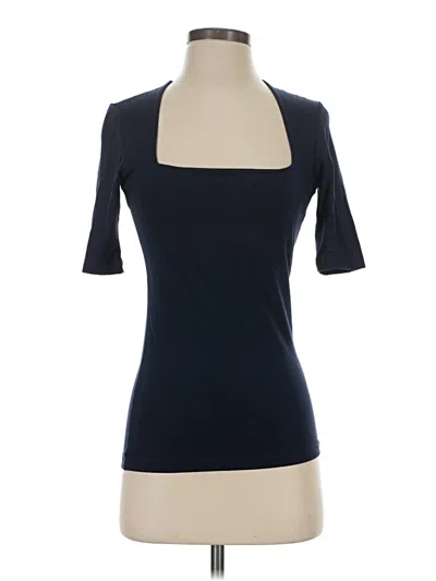 Pre-owned Boss By Hugo Boss Short Sleeve Top Blue Square Neckline Tops