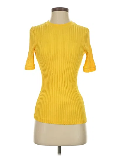 Pre-owned Boss By Hugo Boss Short Sleeve Top Yellow Boatneck Tops