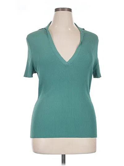 Pre-owned Boss By Hugo Boss Short Sleeve Turtleneck In Teal