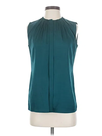 Pre-owned Boss By Hugo Boss Sleeveless Silk Top Teal Halter Neckline Tops In Blue