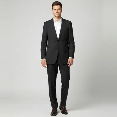 Pre-owned Boss By Hugo Boss Vintage Black Wool Bertolucci/movie Suit Xl