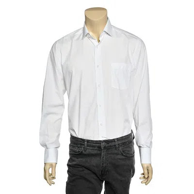 Boss By Hugo Boss White Cotton Button Front Shirt
