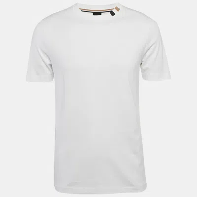 Pre-owned Boss By Hugo Boss White Cotton Jersey Tiburt T-shirt S