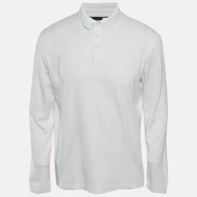 Pre-owned Boss By Hugo Boss White Cotton Long Sleeve Polo T-shirt L