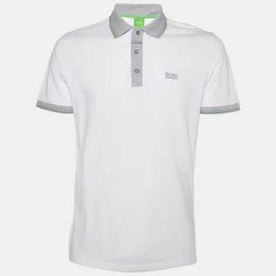 Boss By Hugo Boss White Cotton Pique Regular Fit Polo T-shirt