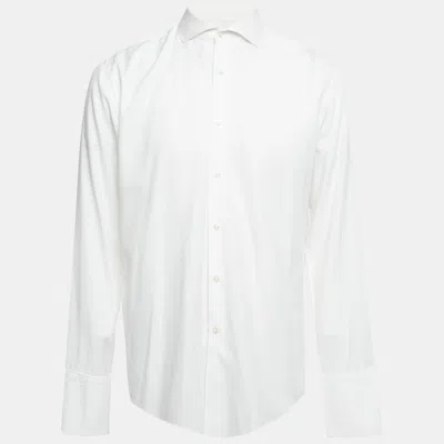 Boss By Hugo Boss White Stretch Cotton Long Sleeves Shirt