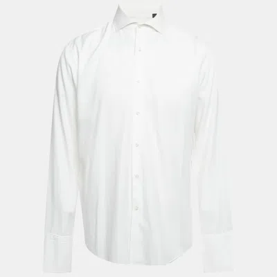 Pre-owned Boss By Hugo Boss White Cotton Slim Fit Jason Shirt Xl