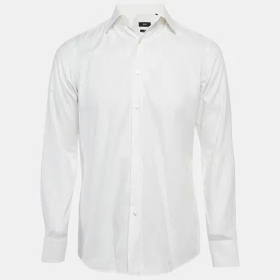 Pre-owned Boss By Hugo Boss White Cotton Slim Fit Shirt S