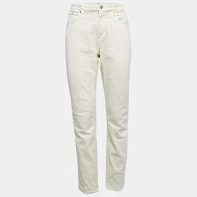 Pre-owned Boss By Hugo Boss White Denim The Jackie Slim Crop Jeans M Waist 30"