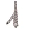 Boss By Hugo Boss White Diagonal Striped Silk Tie In White