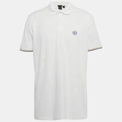 Pre-owned Boss By Hugo Boss White Pique Regular Fit Polo T-shirt Xxl