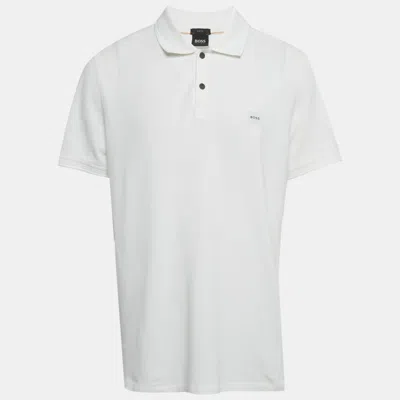 Pre-owned Boss By Hugo Boss White Pique Slim Fit Polo T-shirt Xxl