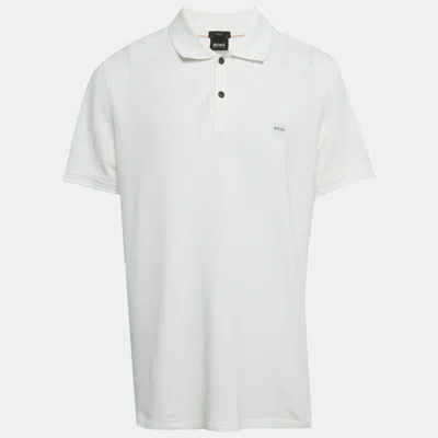 Boss By Hugo Boss White Pique Slim Fit Polo T-shirt Xxl