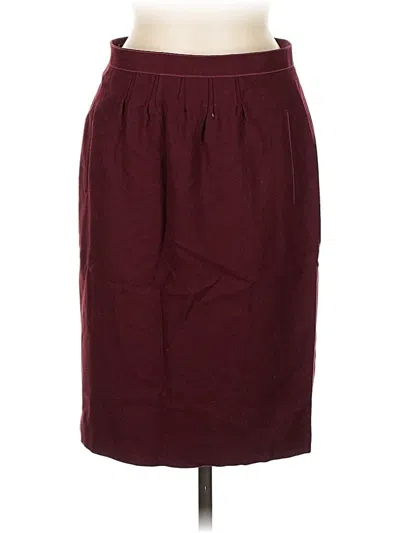 Pre-owned Boss By Hugo Boss Wool Skirt In Burgundy