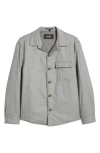 Hugo Boss Boss Camel Corvin Inpad Virgin Wool Blend Overshirt In Open Grey