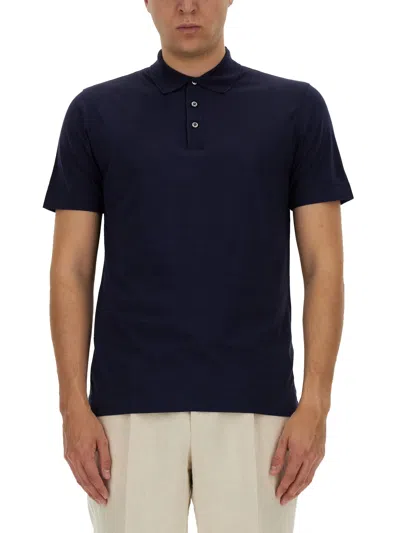 Boss Camel Knitted Polo. In Blue