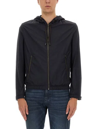 HUGO BOSS BOSS CAMEL "L-CALFO1" JACKET WITH HOOD AND ZIPPER