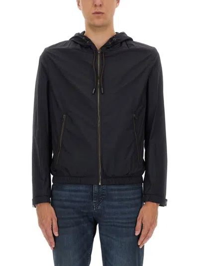 HUGO BOSS L-CALFO1" JACKET WITH HOOD AND ZIPPER