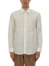 Hugo Boss Button-down Collar Shirt Semi-sheer Fabric In White