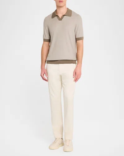 Hugo Boss Men's Distratto Silk And Cotton Short-sleeve Polo Sweater In Green