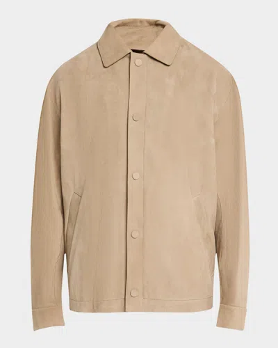 Hugo Boss Men's Mochi Suede Jacket In Green