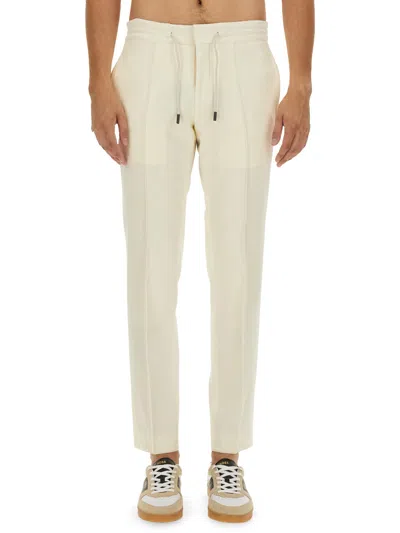 Boss Camel Pants With Elastic In White