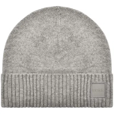 Boss Casual Boss Akaio Wool Blend Beanie Grey In Gray