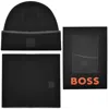 Boss Casual Boss Amato Beanie And Scarf Set Black In Black