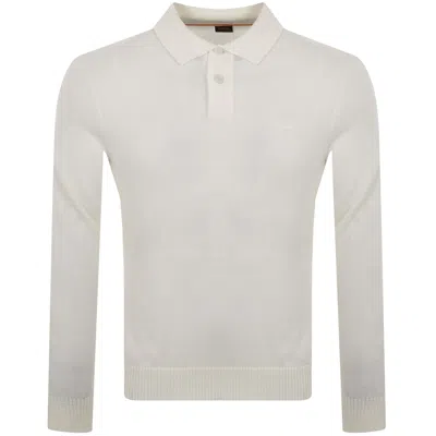 Boss Casual Boss Avac Knit Polo Jumper Off White