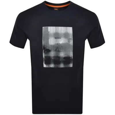 Boss Casual Boss Brokenice T Shirt Dark Blue