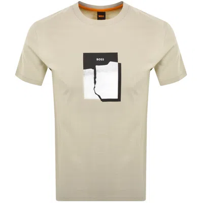 Boss Casual Boss Brokenice T Shirt Light Beige In Sand