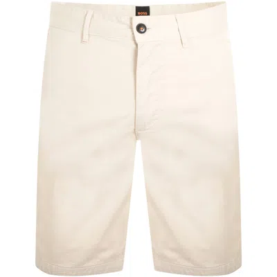 Boss Casual Boss Chino Slim Shorts Cream In White