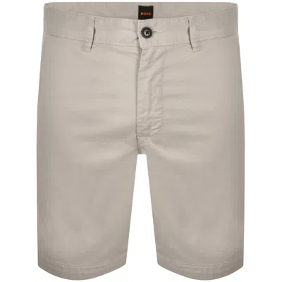 Boss Casual Boss Chino Slim Shorts Open Grey In Brown